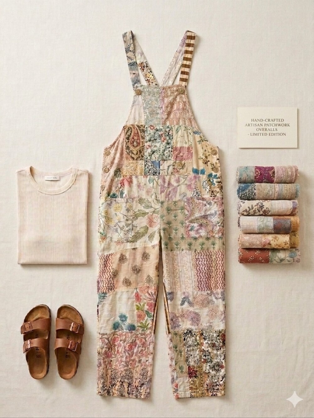 Bohemian Patchwork Floral Jumpsuits - Multicolor